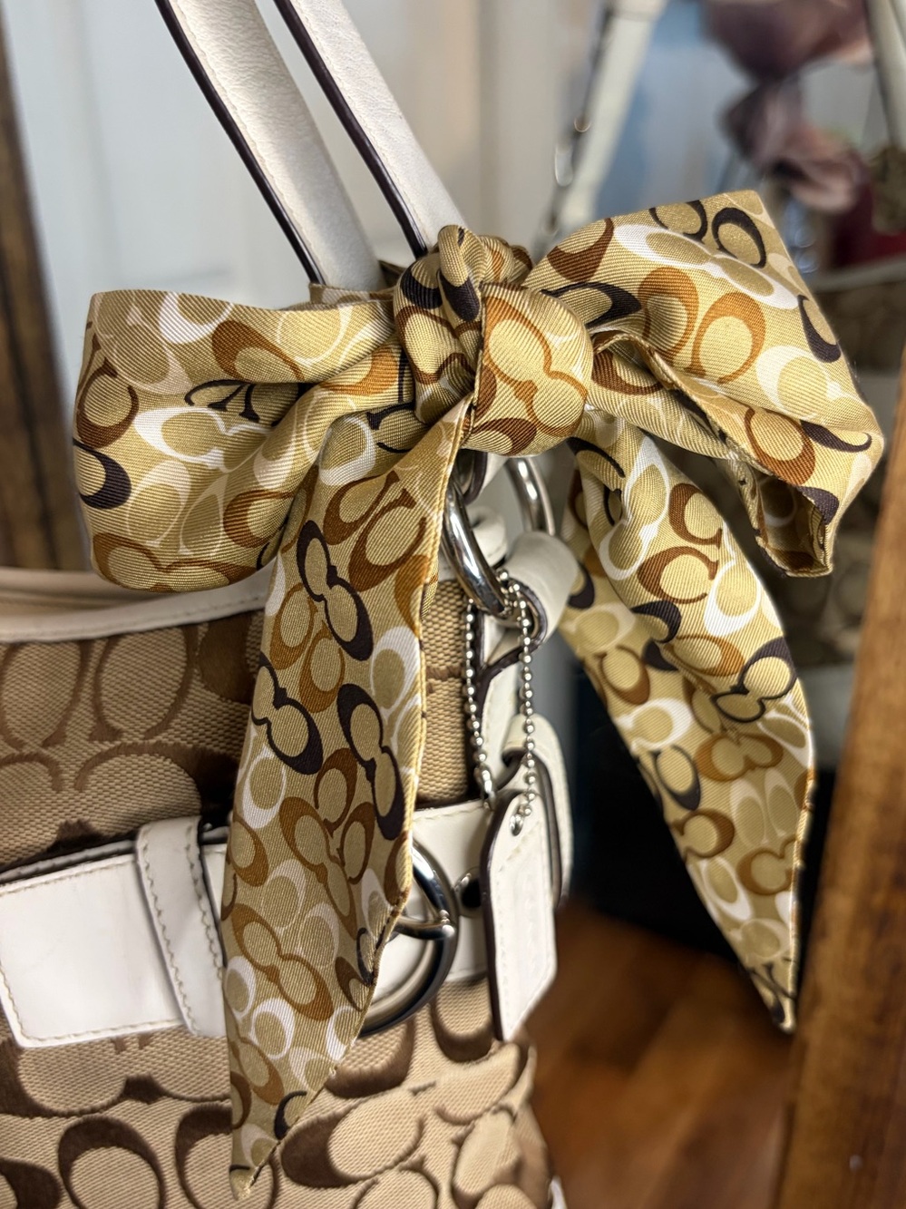 Coach Signature C Pront Twilly Skinny Scarf Bag Accessory